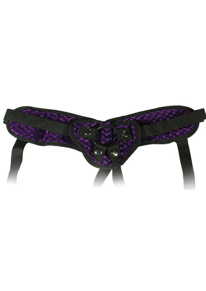 Harness The Moment Velvet Adjustable Strap-On Corset - Purple