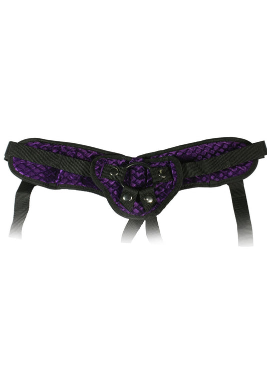 Harness The Moment Velvet Adjustable Strap-On Corset - Purple