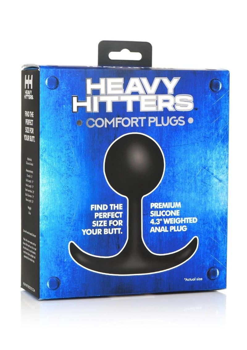 Heavy Hitters Comfort Plugs Premium Silicone Weighted Round - Black - Large - 4.4in