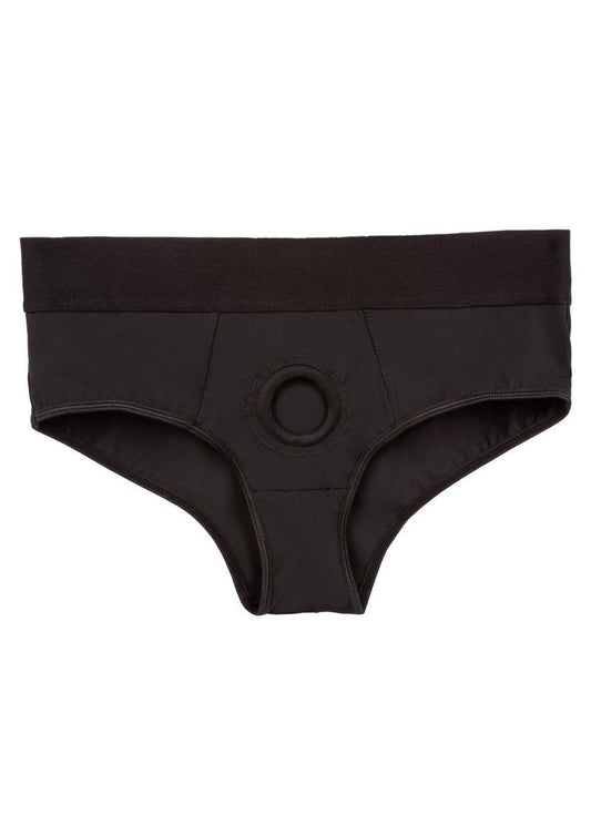 Her Royal Harness Backless Brief - Black - Medium/Small