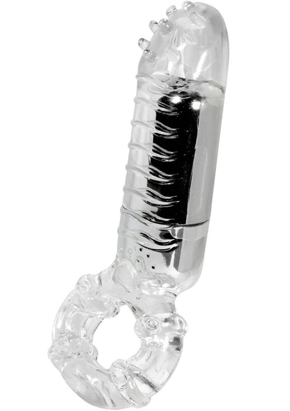 Hero Clitoral Massager Cock Ring - Clear