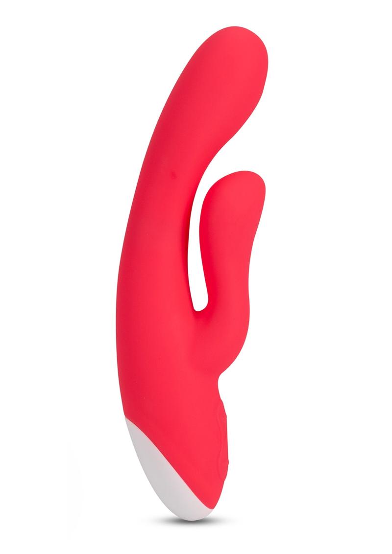 Hop Trix Rechargeable Silicone Rabbit Vibrator- Cerise - Pink