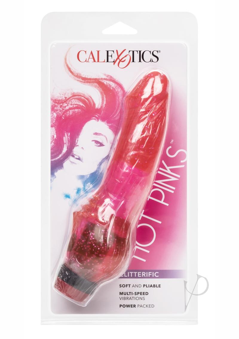 Hot Pinks Cliterrific Vibrating Dildo - Pink - 8in