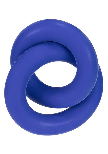 Hunkyjunk Duo Silicone Double Cock Ring - Blue