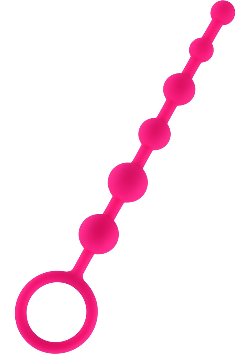 Hustler Silicone Anal Beads 6 Balls - Pink - 8.25in
