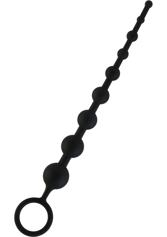 Hustler Silicone Anal Beads 9 Balls - Black - 12in