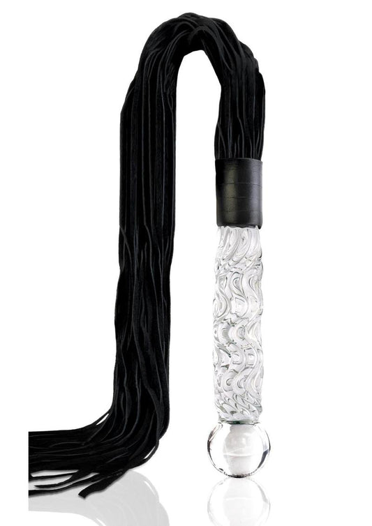 Icicles No. 38 Textured Glass Dildo with Flogger