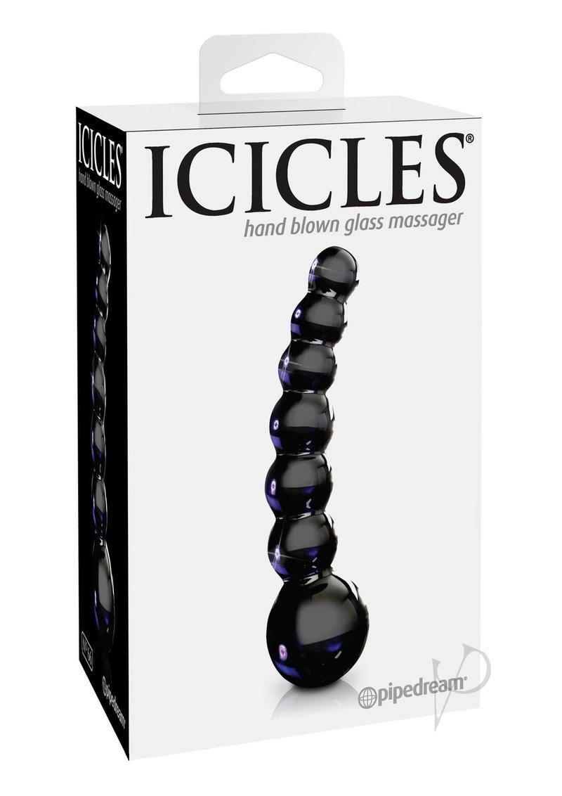 Icicles No 66 Beaded Anal Probe - Black - 4.75in