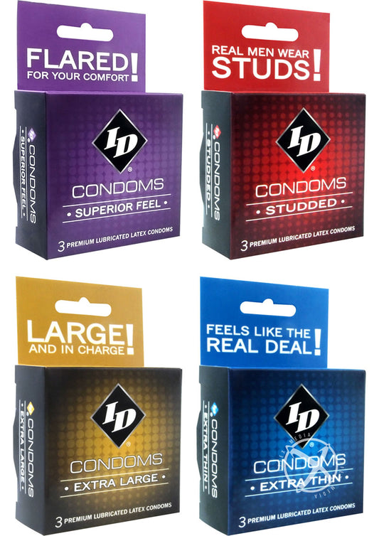 Id Condom 3 Pack Box Assortment - 18 Per Set/3 Packs