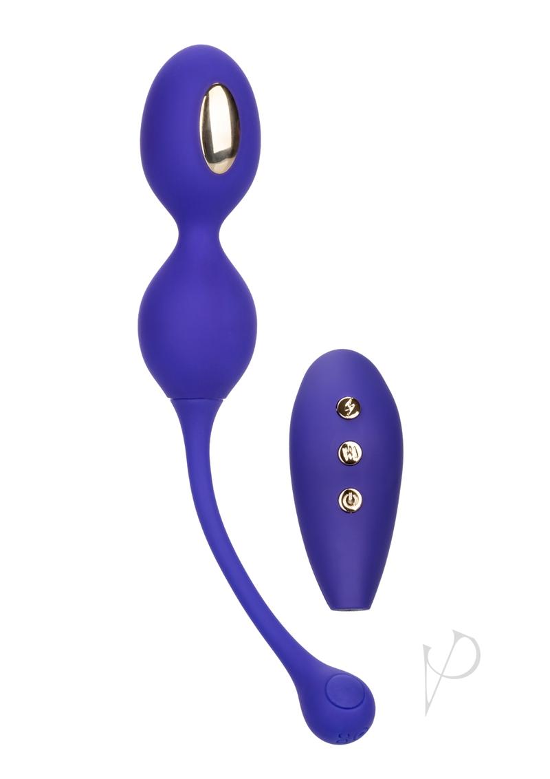 Impulse Intimate E-Stimulator Silicone Rechargeable Dual Kegel Balls with Remote Control - Purple