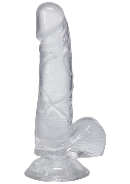 In A Bag Dick Dildo with Balls - Clear - 6in