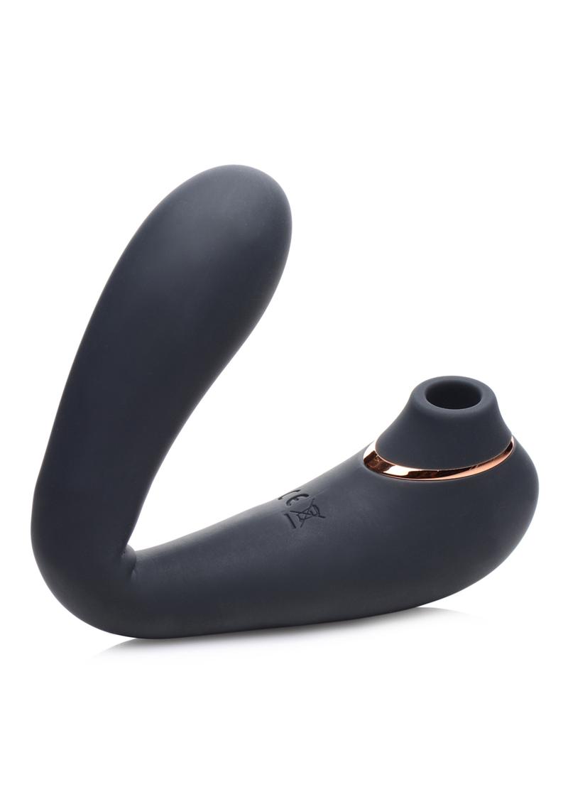 Inmi Shegasm 7x Pose Silicone Rechargeable Suction Vibrator - Black/Gold