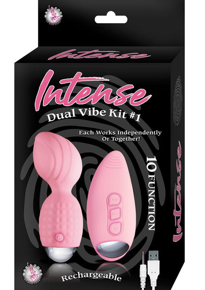 Intense Dual Vibe Kit # 1 Rechargeable Silicone Vibrators - Pink