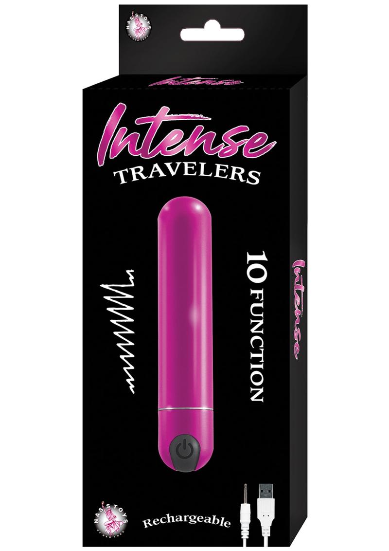 Intense Travelers Aluminum Rechargeable Vibrator - Magenta/Metal