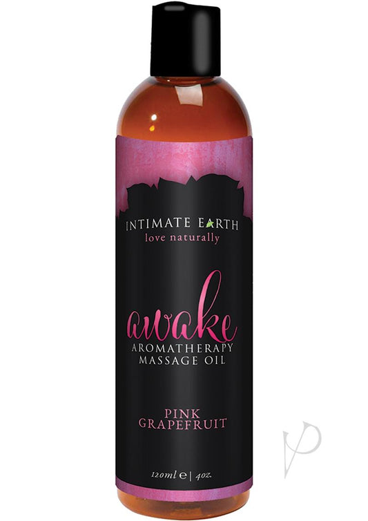 Intimate Earth Awake Aromatherapy Massage Oil Pink Grapefruit - 4oz