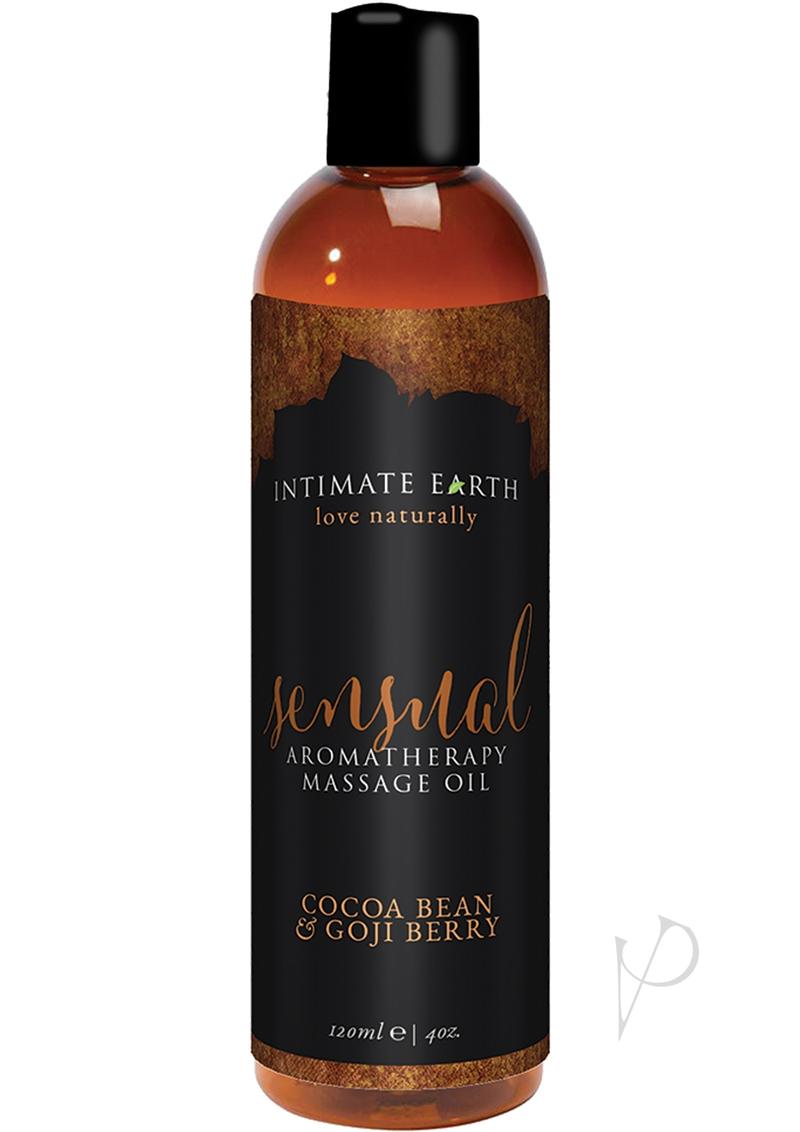 Intimate Earth Sensual Aromatherapy Massage Oil Cocoa Bean and Goji Berry - 4oz