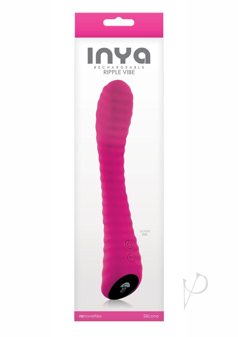 Inya Ripple Vibe Silicone Vibrator - Pink - 8.5in