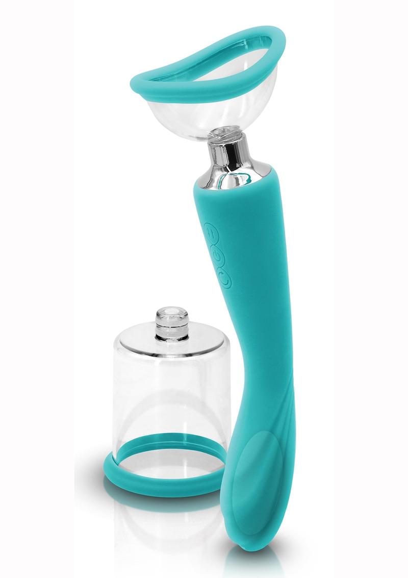 Inya Silicone Rechargeable Pump and Vibrator - Teal