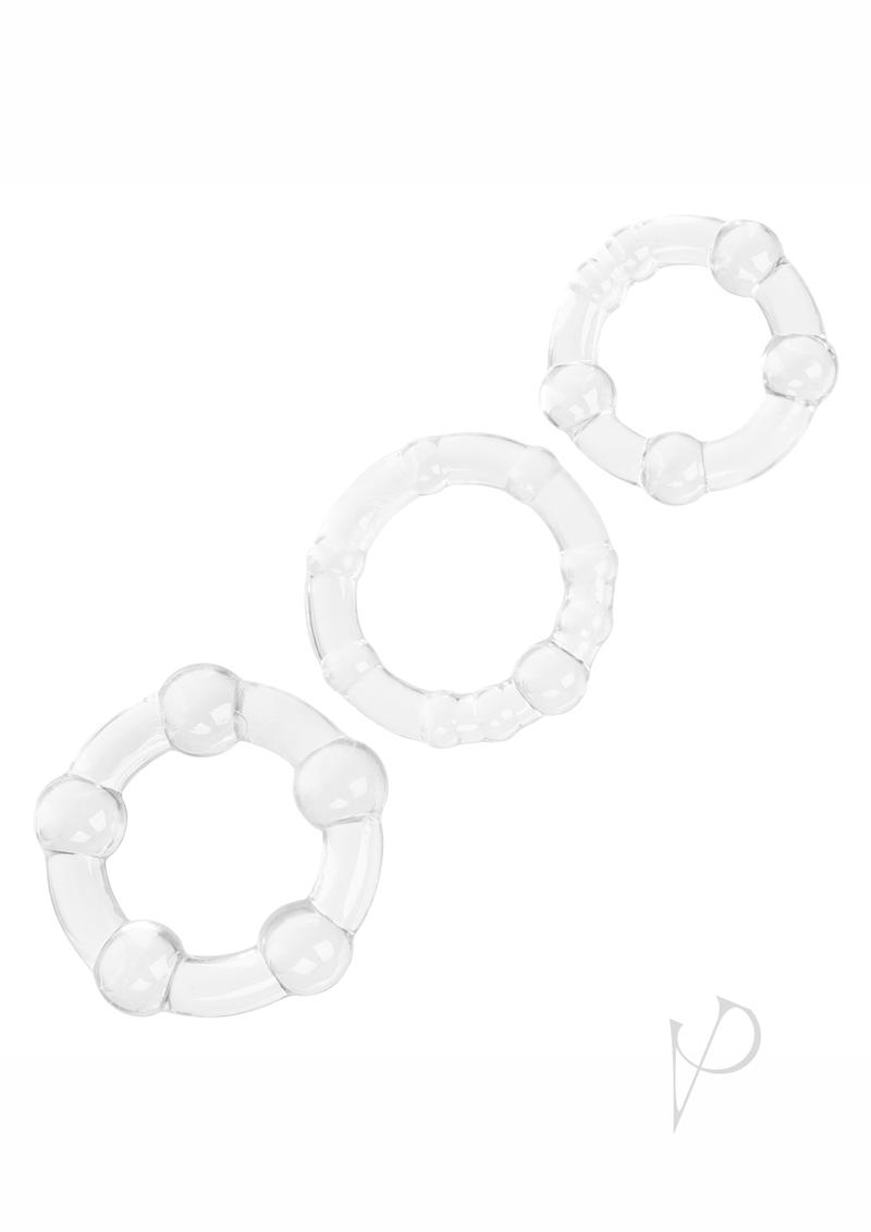 Island Rings Cock Rings - Clear - 3 Piece Set