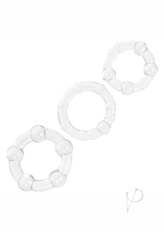 Island Rings Cock Rings - Clear - 3 Piece Set