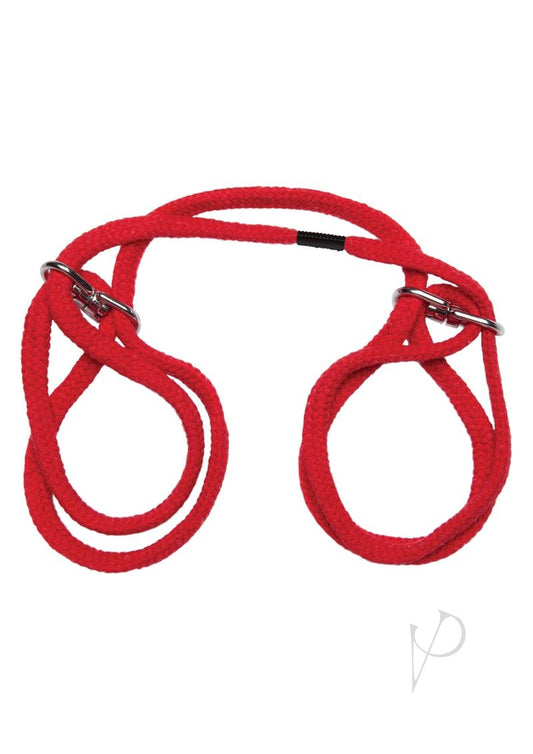 Japanese Style Bondage Cotton Wrist Or Ankle Cuffs - Red