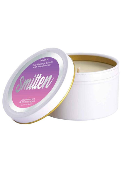 Jelique Massage Candle Pheromone Smitten Strawberry and Champagne - 4oz