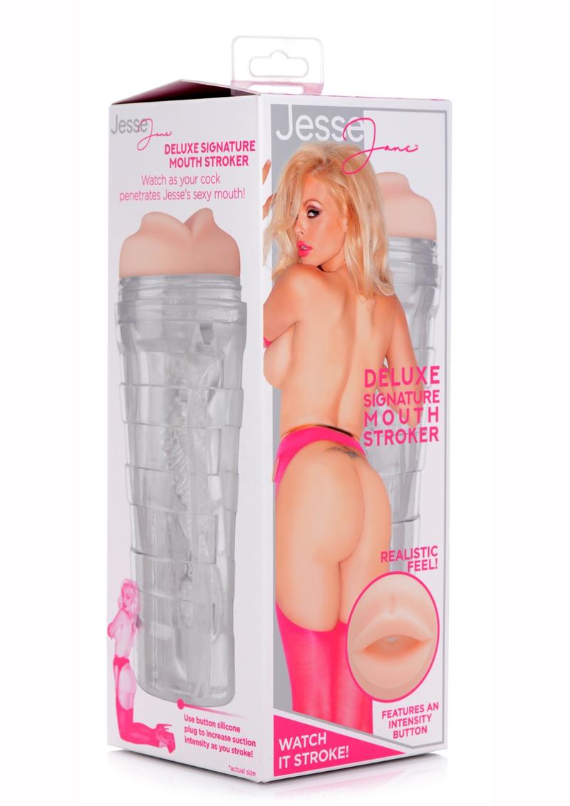 Jesse Jane Deluxe Signature Mouth Stroker - Flesh/Vanilla