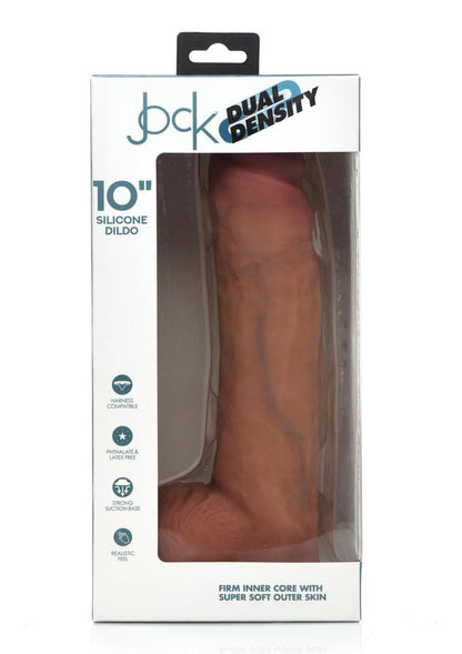 Jock Dual Density Silicone Dildo with Balls - Vanilla - 10in