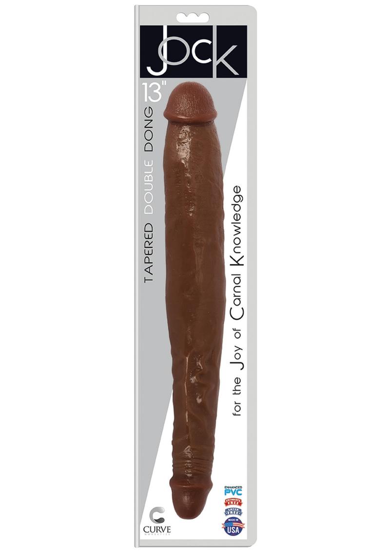 Jock Tapered Double Dildo - Chocolate - 13in