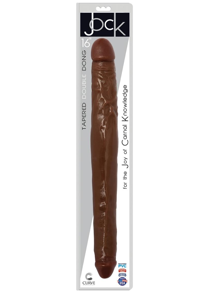 Jock Tapered Double Dildo - Chocolate - 16in