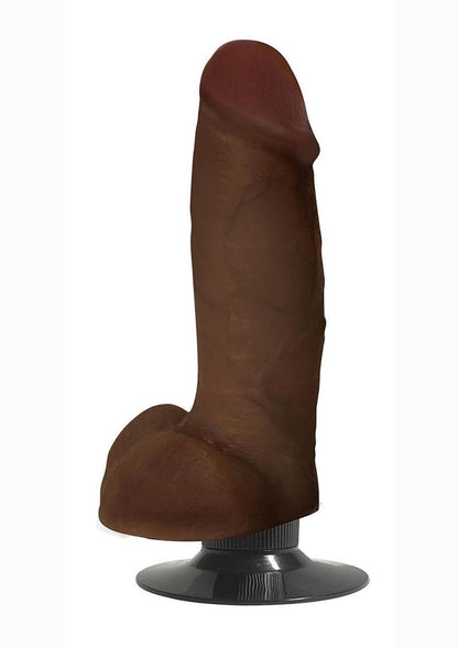 Jock Vibrating Dildo with Balls - Chocolate - 7in