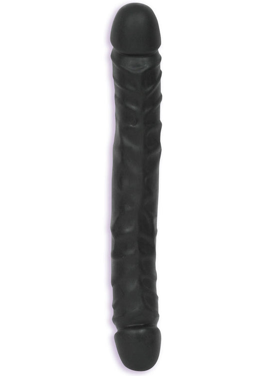 Jr. Veined Double Header Bender Dildo - Black - 12in