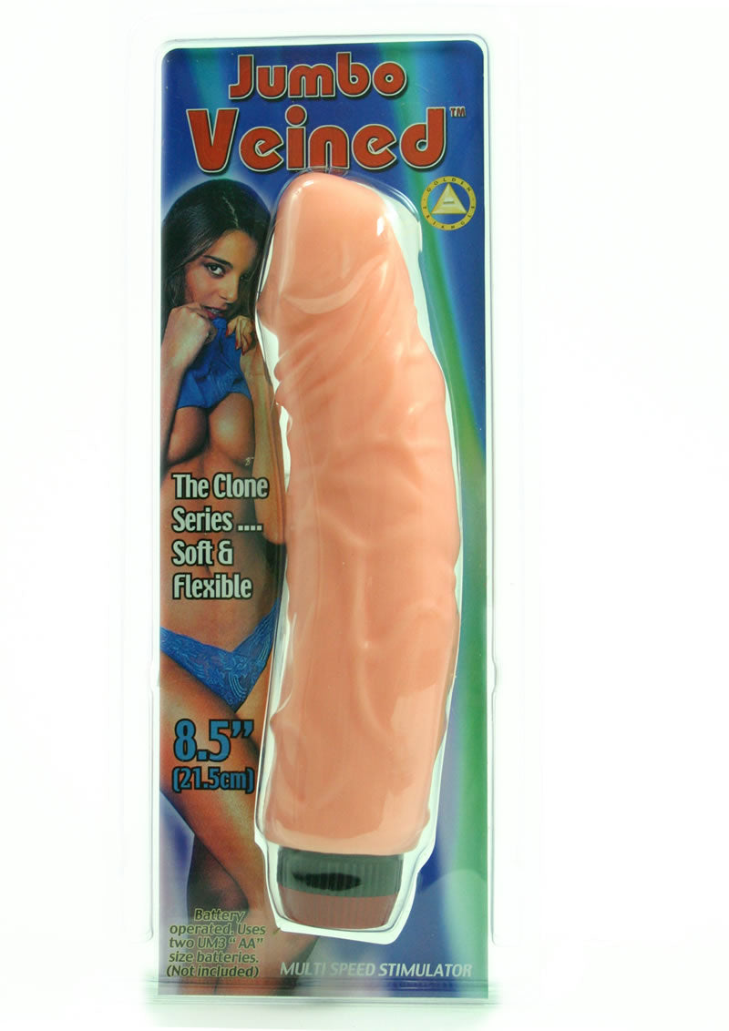 Jumbo Veined Vibrator - Vanilla - 8.5in