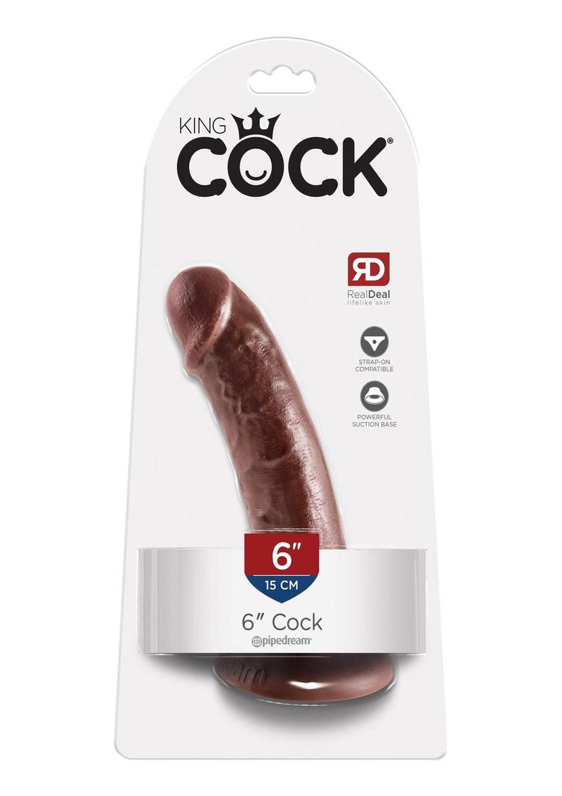 King Cock Dildo - Chocolate - 6in