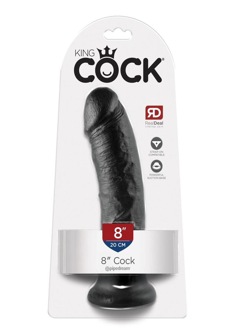 King Cock Dildo - Black/Flesh - 8in