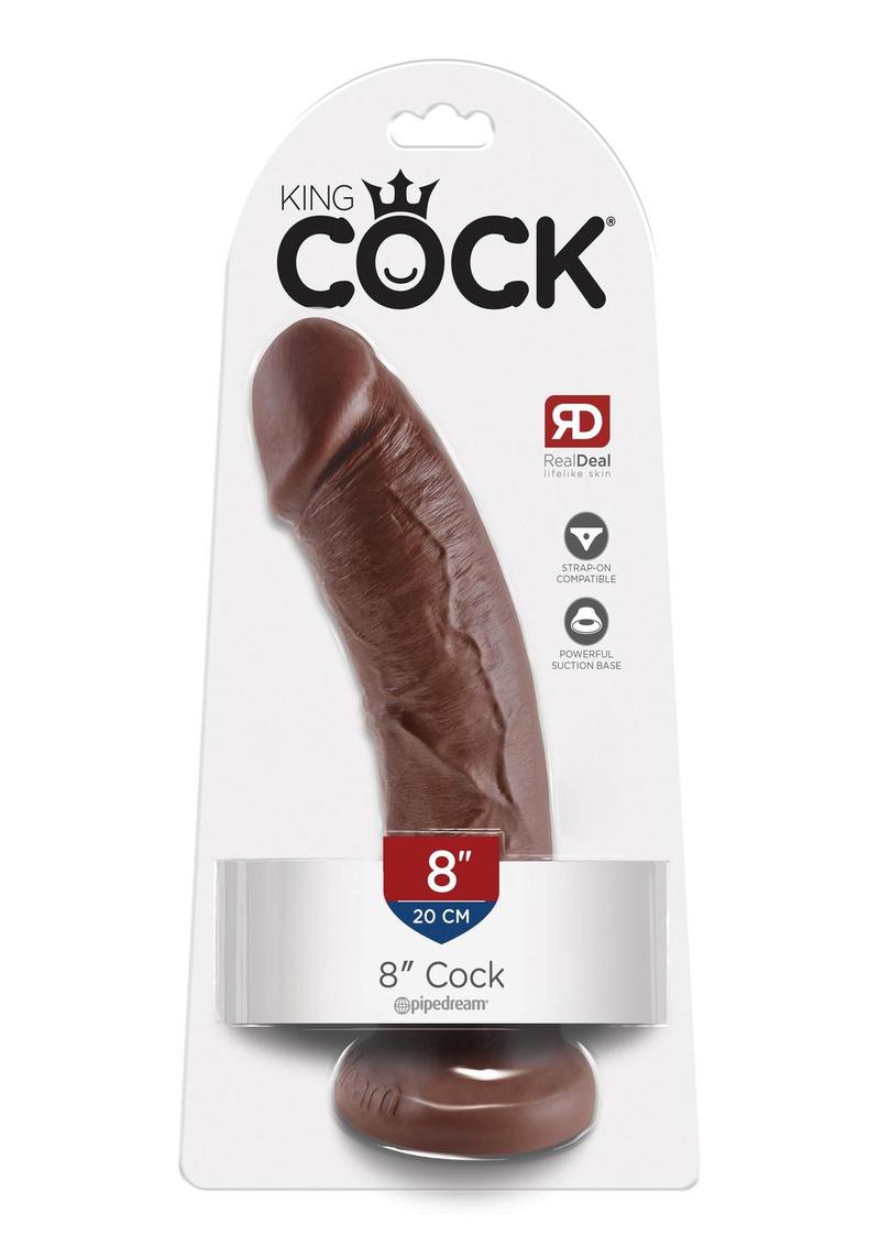 King Cock Dildo - Chocolate - 8in