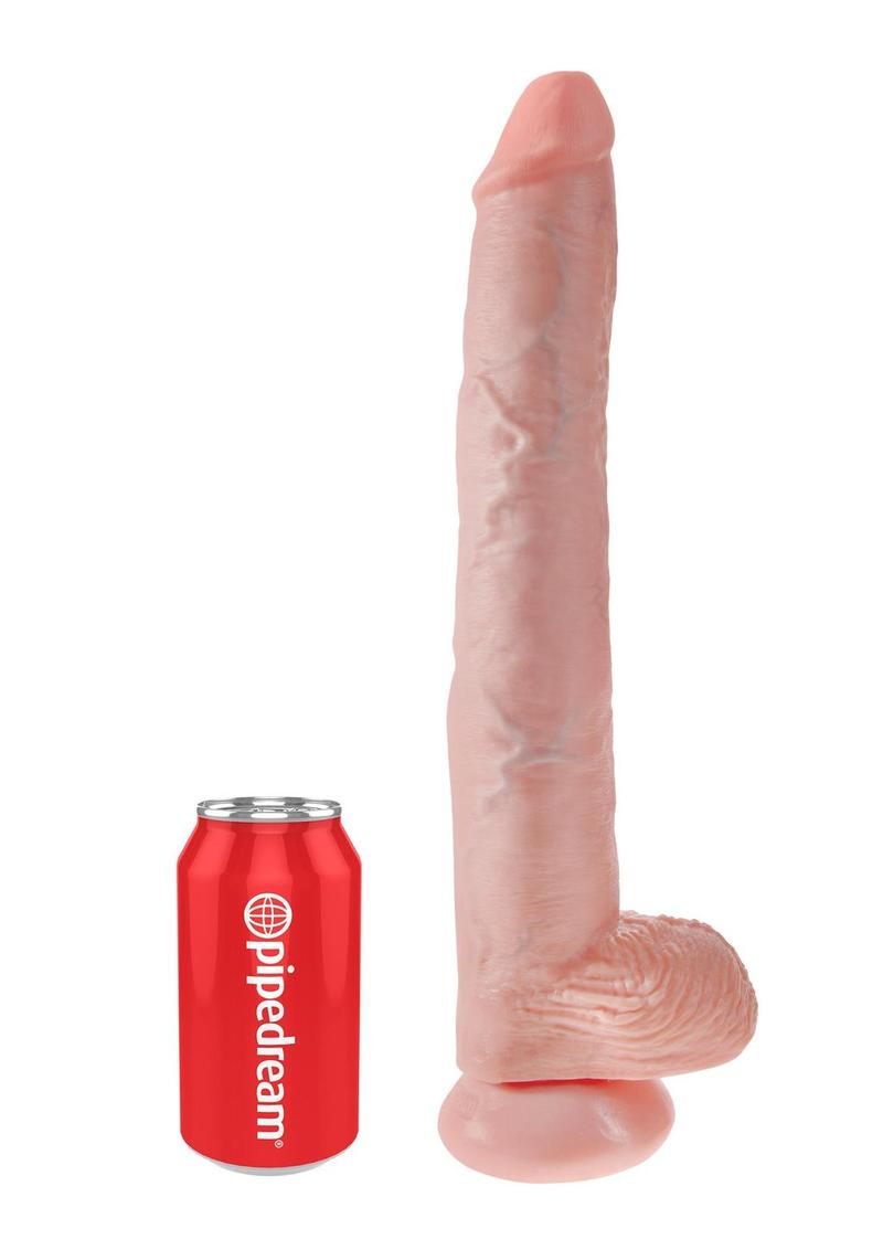 King Cock Dildo with Balls - Vanilla - 14in