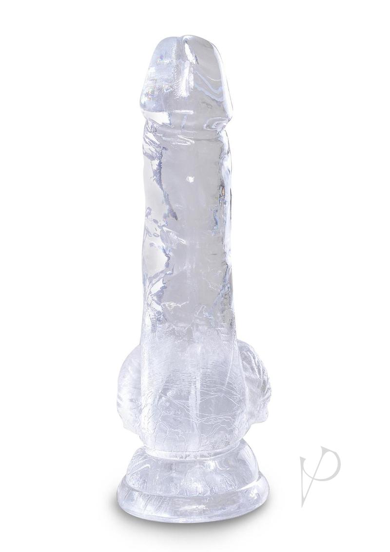 King Cock Dildo with Balls - Clear - 5in