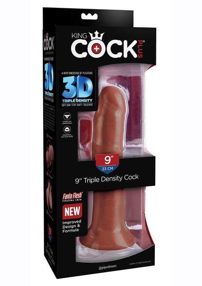 King Cock Plus Triple Density Dildo - Chocolate - 8in