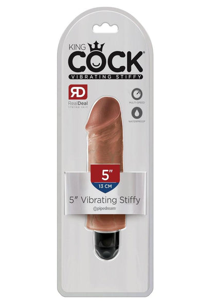 King Cock Vibrating Stiffy Dildo - Caramel/Tan - 5in
