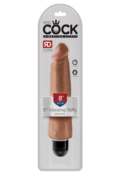 King Cock Vibrating Stiffy Dildo - Caramel/Tan - 8in