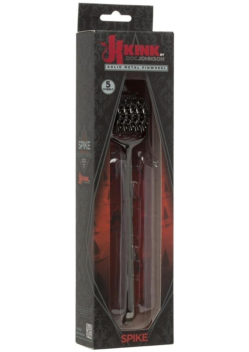 Kink Spike Solid Metal Pinwheel 5 Wheels - Black Chrome - Black/Metal