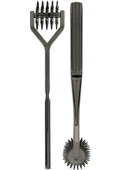 Kink Spike Solid Metal Pinwheel 5 Wheels - Black Chrome
