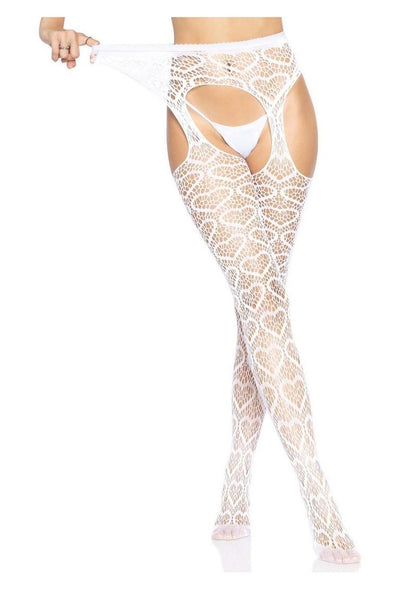 Leg Avenue Heart Net Suspender Hose