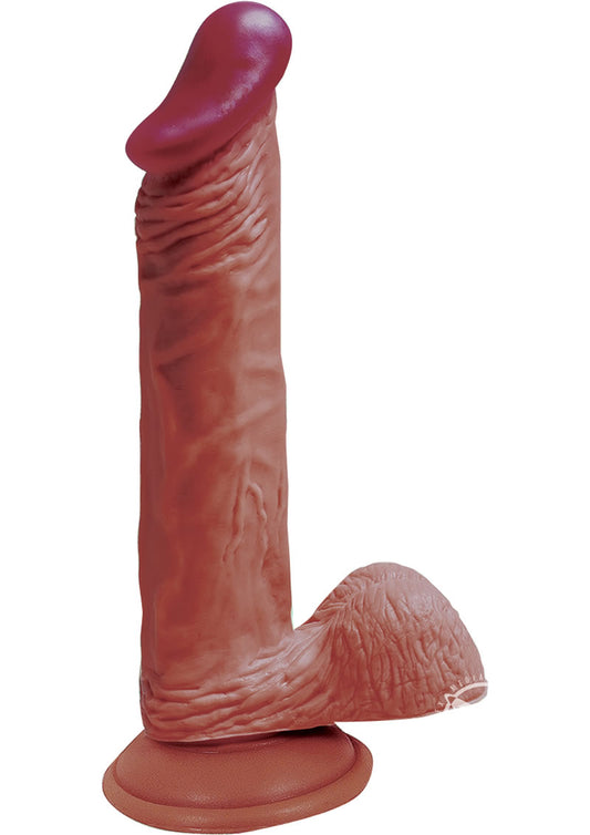 Lifelikes Vibrating Latin Knight Dildo - Caramel/Flesh - 8in