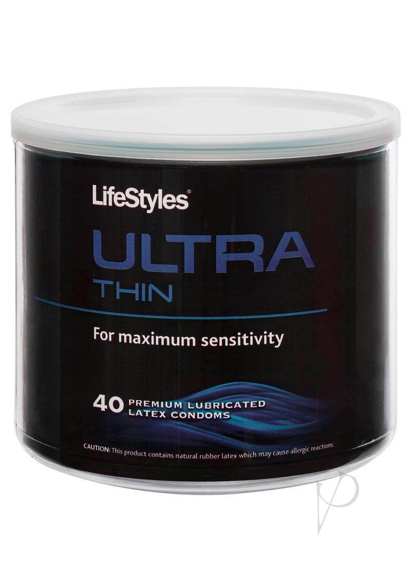 LifeStyles Ultra Thin 40 Lubricated Latex Condoms - Bowl