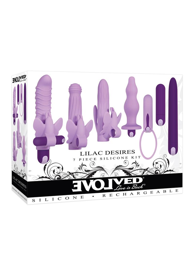 Lilac Desires Silicone Rechargeable Butterfly Kit - Purple - 7 Piece Kit