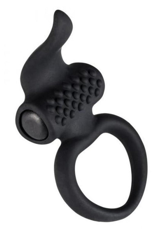 Lingus Silicone Vibrating Cock Ring - Black