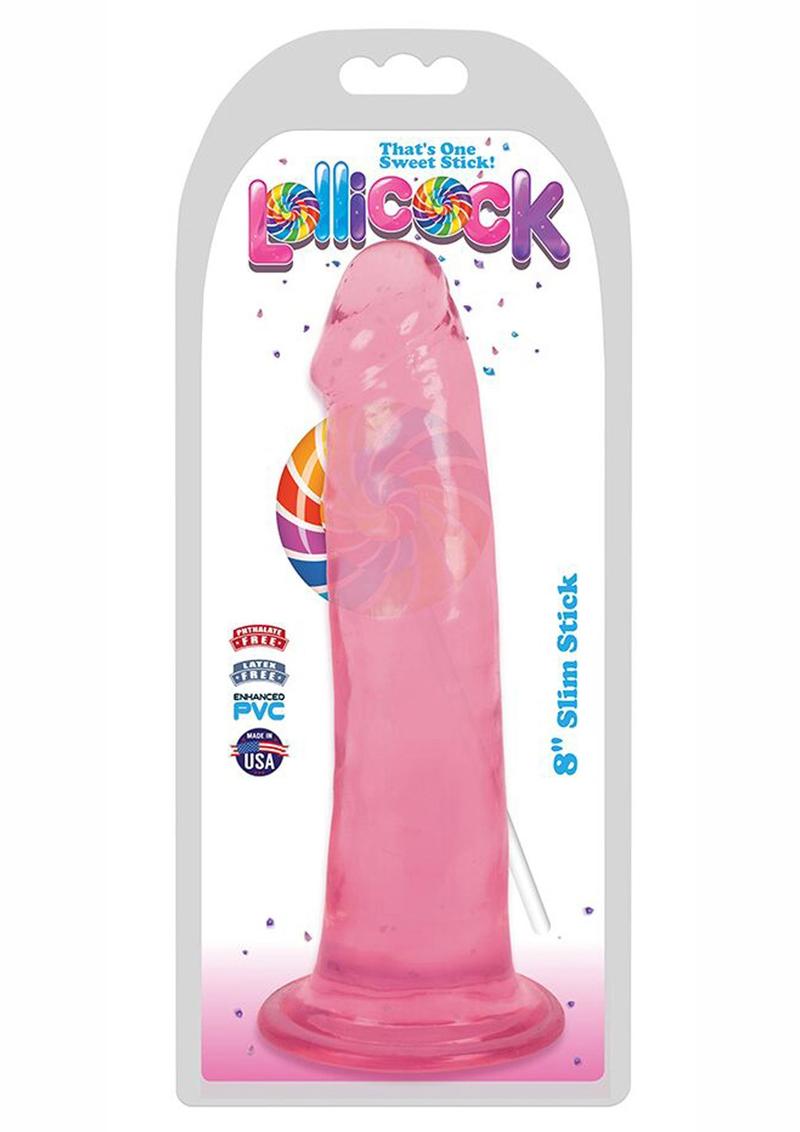 Lollicock Slim Stick Dildo - Cherry Ice/Red - 8in