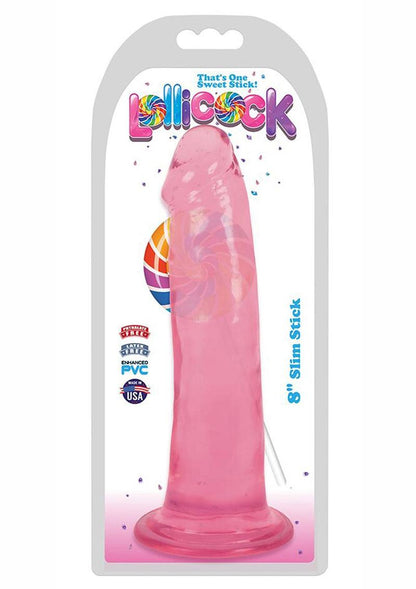 Lollicock Slim Stick Dildo - Cherry Ice/Red - 8in